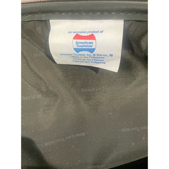 American Tourister Soft Shell Brief Case Green Tan Shoulder - Picture 4 of 4